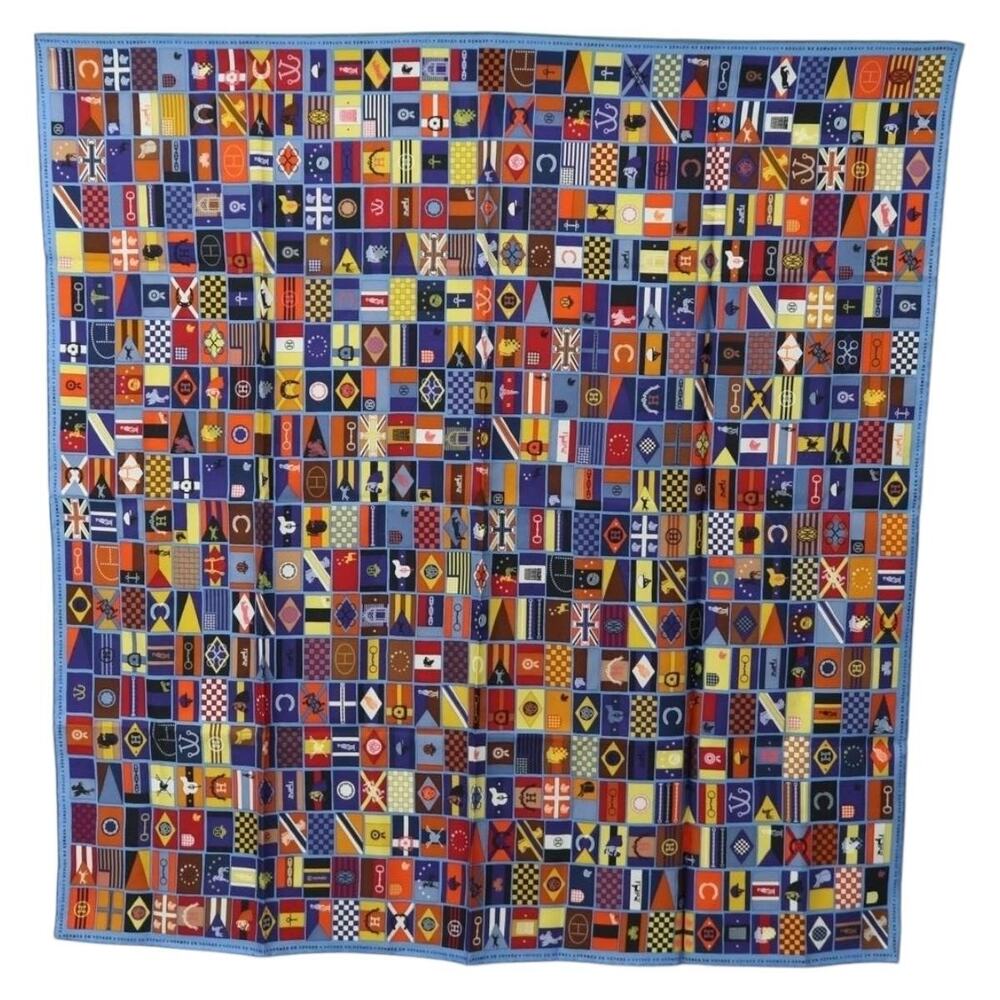 Hermes Silk Carre 90 Scarf Blue